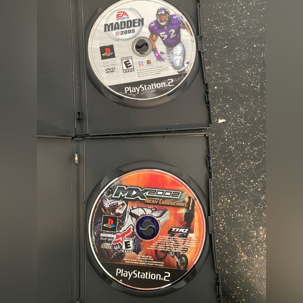 Set Lot 2 Games MX 2002 Featuring Ricky Carmichael Playstation 2 PS2 Madden 2005